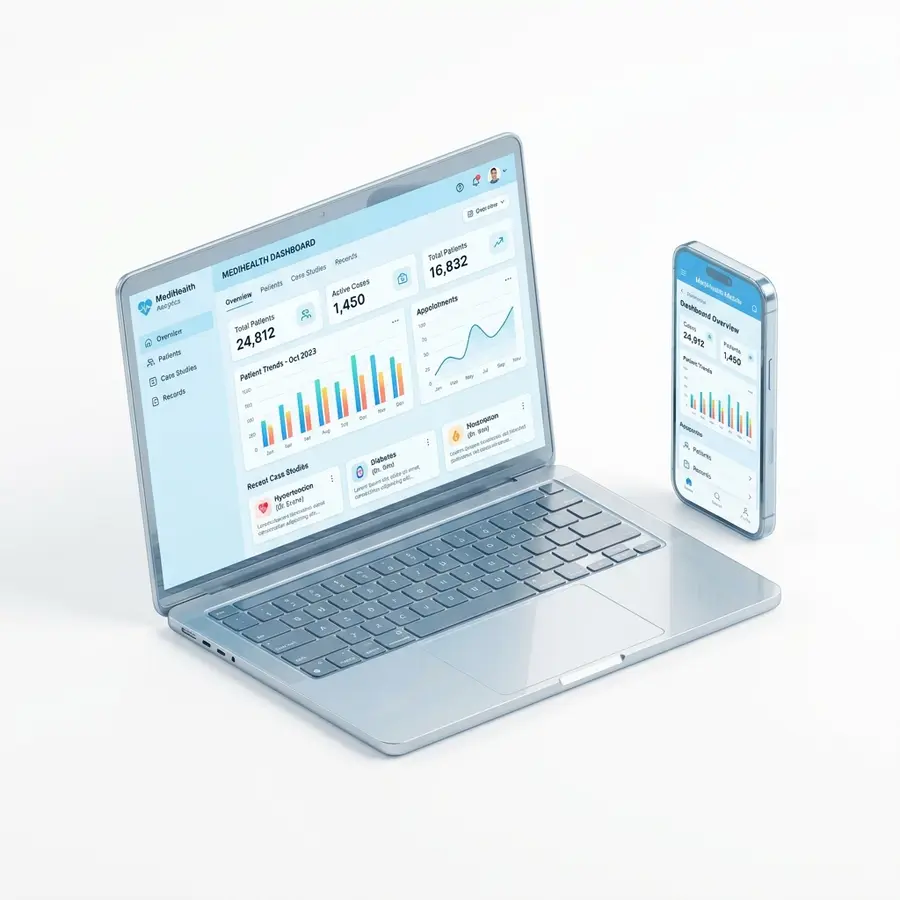 Preview of the MedInternia learning dashboard